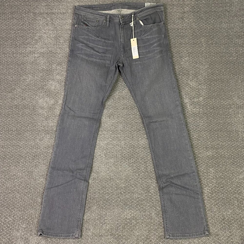 Diesel Shioner Jeans Men's 34 x 34 (36X35) Gray Slim Skinny Stretch ORZ41 0RZ41